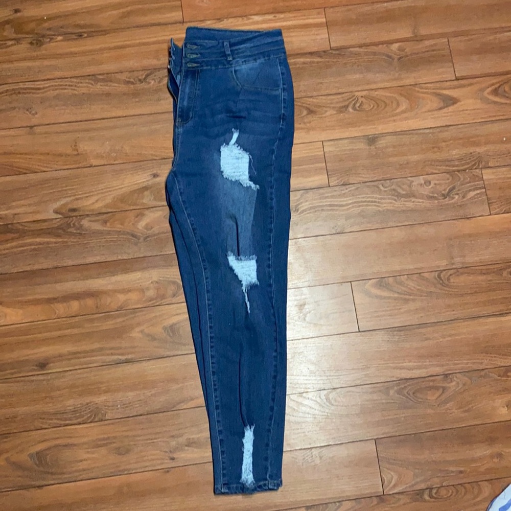 Distressed jeans